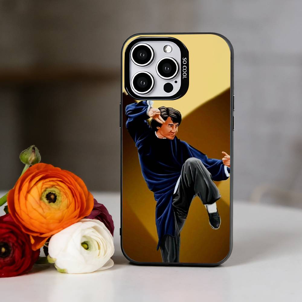 Jackie Chan Phone Case For iPhone 17,16,15,14,13,12,11 Plus,Pro Max,XS,Colorful Silver Phone case Funda Cover iPhone16pro