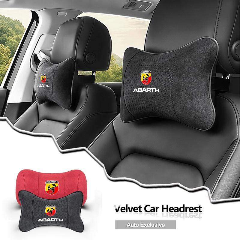 Wildleder Kopfstütze Auto Atmungsaktiv Memory Schaum Nackenkissen Für Fiat Abarth Argo Croma Albea Tipo Palio Viaggio 500 Punto Panda Stilo