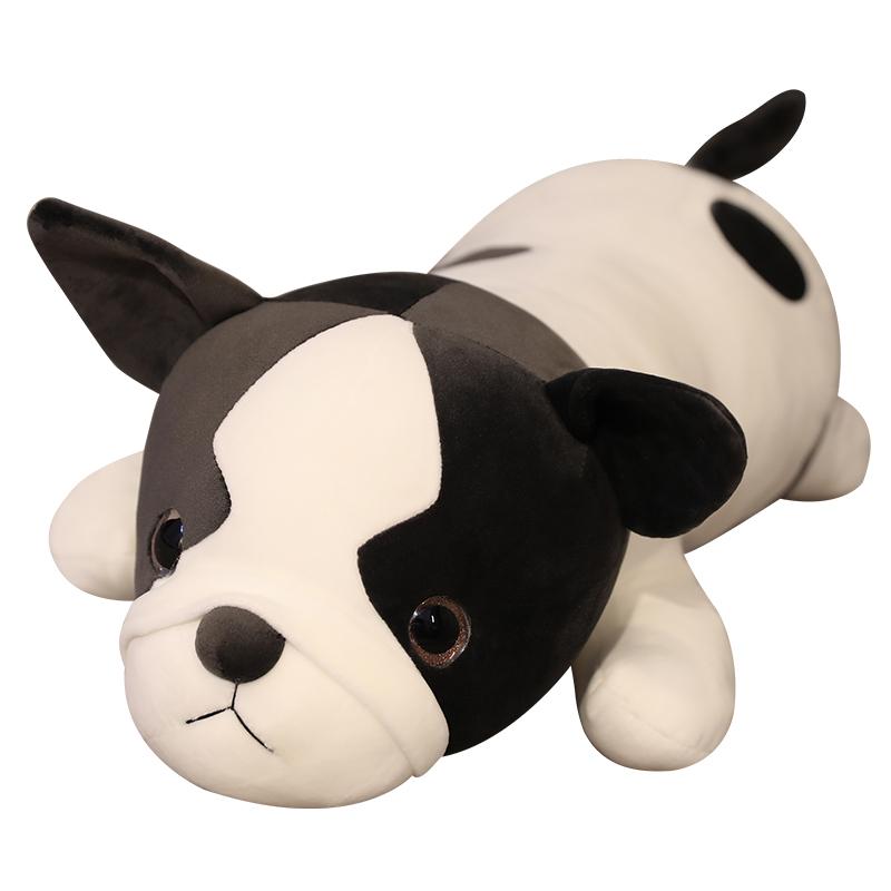 80-120cm Deitado Bulldog Francês Pelúcia Brinquedos Bichos de Pelúcia Bonito Cachorro Cachorrinho Boneca Animal Macio Longo Almofada de Dormir Almofada Crianças Meninas Presente