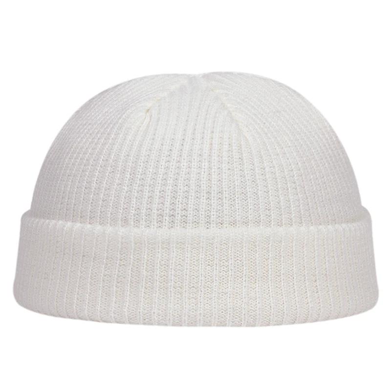Autumn Winter Melon Cap Men Women Knitted Hat Beanie Skullcap Sailor Caps Cuff Short Brimless Retro Navy Style Hats Casquette