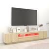 Vidaxl Szafka Tv Z Oświetleniem Led, Dąb Sonoma, 200X35X40 Cm