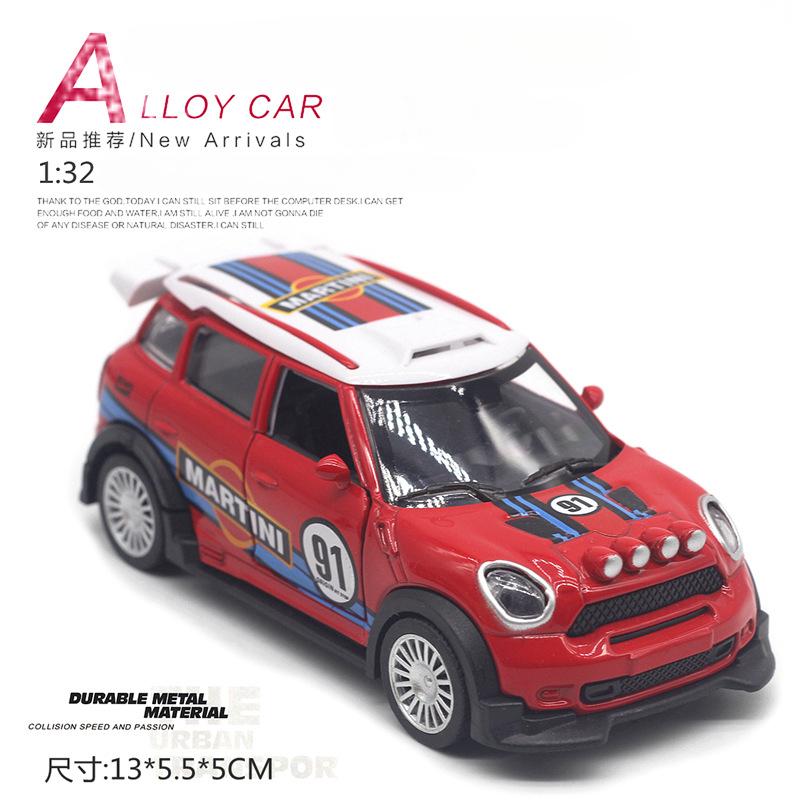 1:32 Legierung Mini Cooper Lackiert Rallyeauto Modifizierte Version Modell Rückzieh-Türöffnend Automodell Kinderspielzeug Geschenk