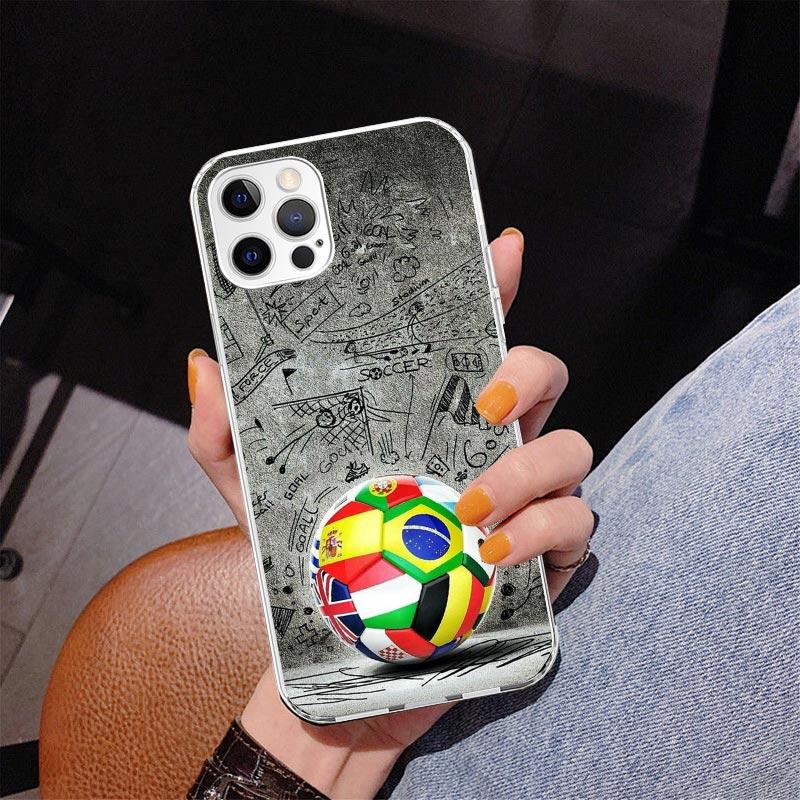 Football Soccer Ball Design Phone Case For iPhone 17 Air 16 Pro Max 16E 15 + 14 Plus 11 12 13 Mini 7 8 SE Gift Print Cover Funda