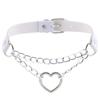 Heart Choker Collar For Women Goth Accessoies Black Leather Chain Chockers Gothic Punk Grunge Emo Necklace Jewelry