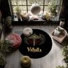 Wikinger-Streitaxt,Runder Teppich,Teppich für Wohnzimmer Schlafzimmer Sofa Spielzimmer Dekor,Rutschfeste Bodenmatte