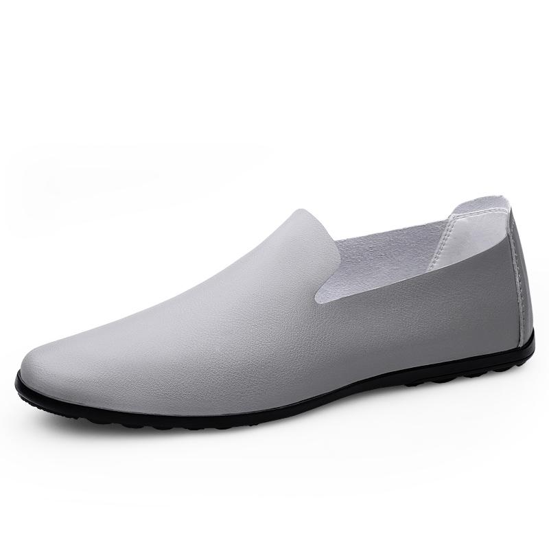 Simple Mens Casual Leather Shoes Versatile Men Loafers Comfy Mocasines Handmade Male Slip On Shoes Outdoor Travel Driving Shoes