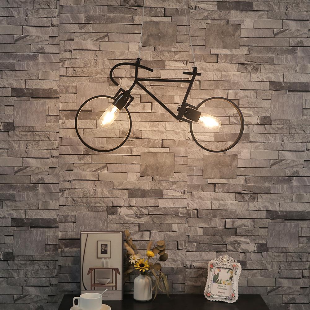 Retro Pendant Light Creative Iron Bicycle Pendant Lamp Living Room Simple Restaurant Bar Industrial Kitchen Hanging Lamps