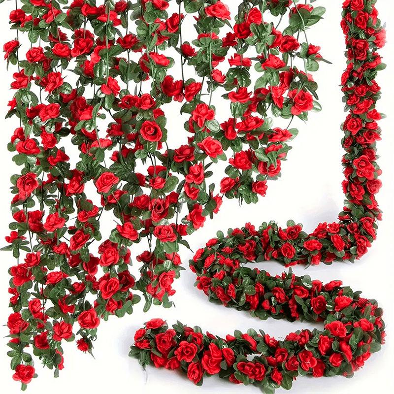 Two-Color Peony Rose Vine with 45 Heads for Air Conditioner Concealment and Soft Decoration