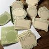Vintage Embossed Note Cards with Floral & Geometric Designs - Textured Green Paper for Journaling, Scrapbooking, and Crafting