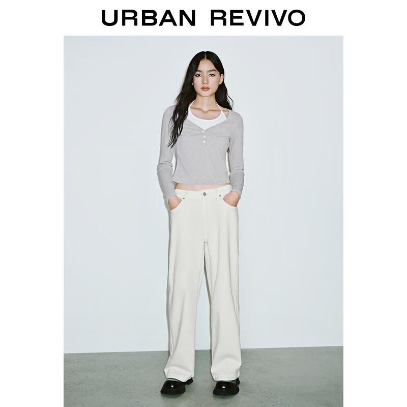 UR 2025 Spring Women's Simple Wide-Leg Mid-Waist Casual Pants
