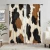 2pcs Cow Pattern Printed Curtain for Home Decor - Rod Pocket Window Treatment for Bedroom   Office   Kitchen   Living Room