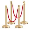 4 Peças de Posto de Barreira Dourado 2 Cordas de Veludo Vermelho Base Oca com Injeção de Areia