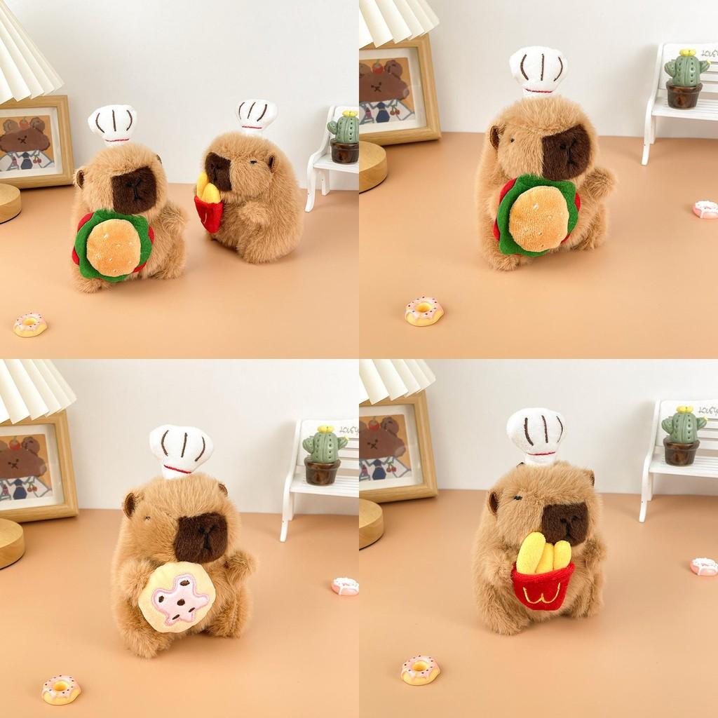 Capybara Cartoon Chef Plush Doll Children Toys Keychains Backpack Decoration