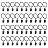 Pack of 40 Multipurpose Black Curtain Rings with Clips for Curtain Rod Steel Drapery Hangers Easy Setups for Home Decors