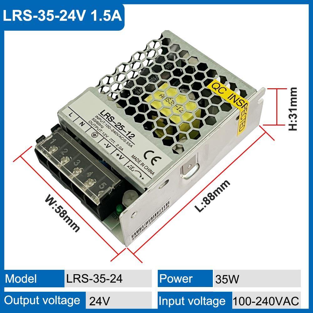 

LRS-35W Одновихідний ультратонкий імпульсний блок живлення 5V 12V 24V трансформатор