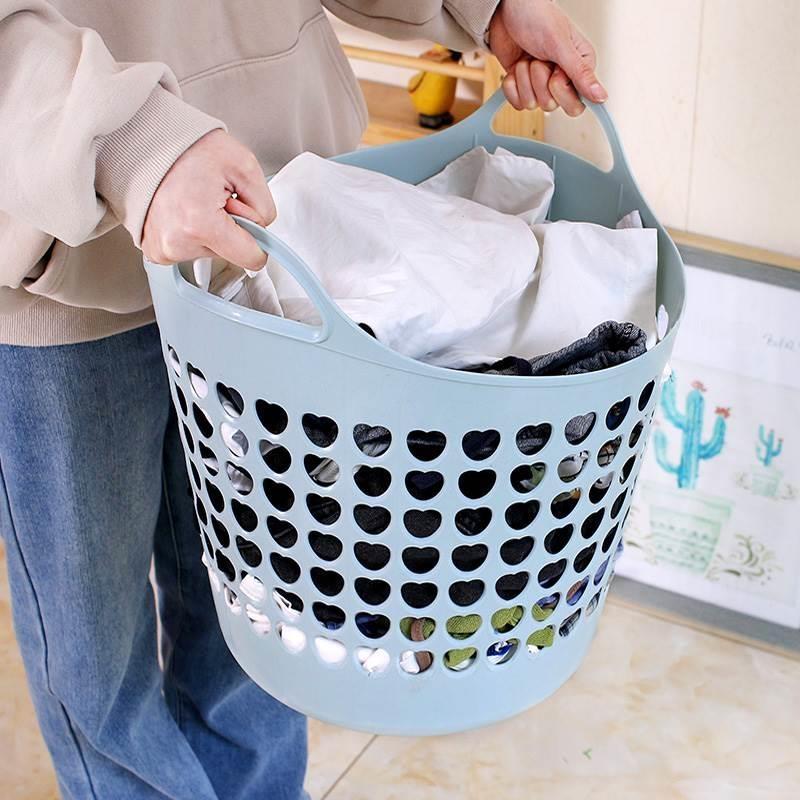Large Size Bathroom Laundry Basket Plastic Dirty Clothes Storage Basket Toy Organizer Home Use Utility Basket Nordic Style
