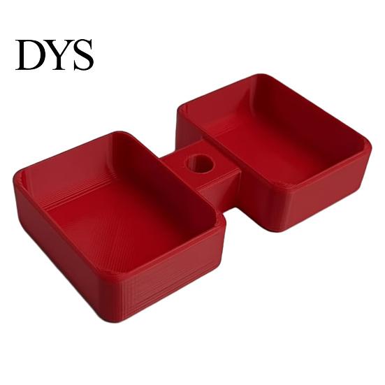 Car Interior Accessories 3D Printed Cup Holder Condiment Tray, 2 Compartment Dip Sauce Dispenser for Container with Straw Hole, Universal Vehicle