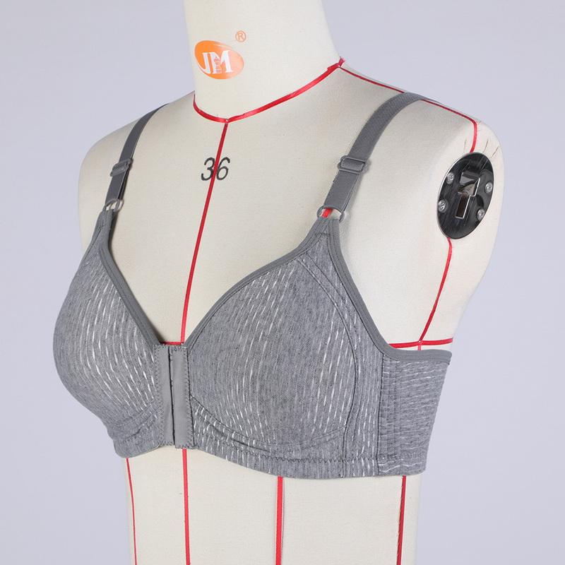 Women Front Buckle 36-44 B C Large Size Bras Solid Color Brassiere Wireless Bralette Seamless Mother Middle Aged Underwear Bra