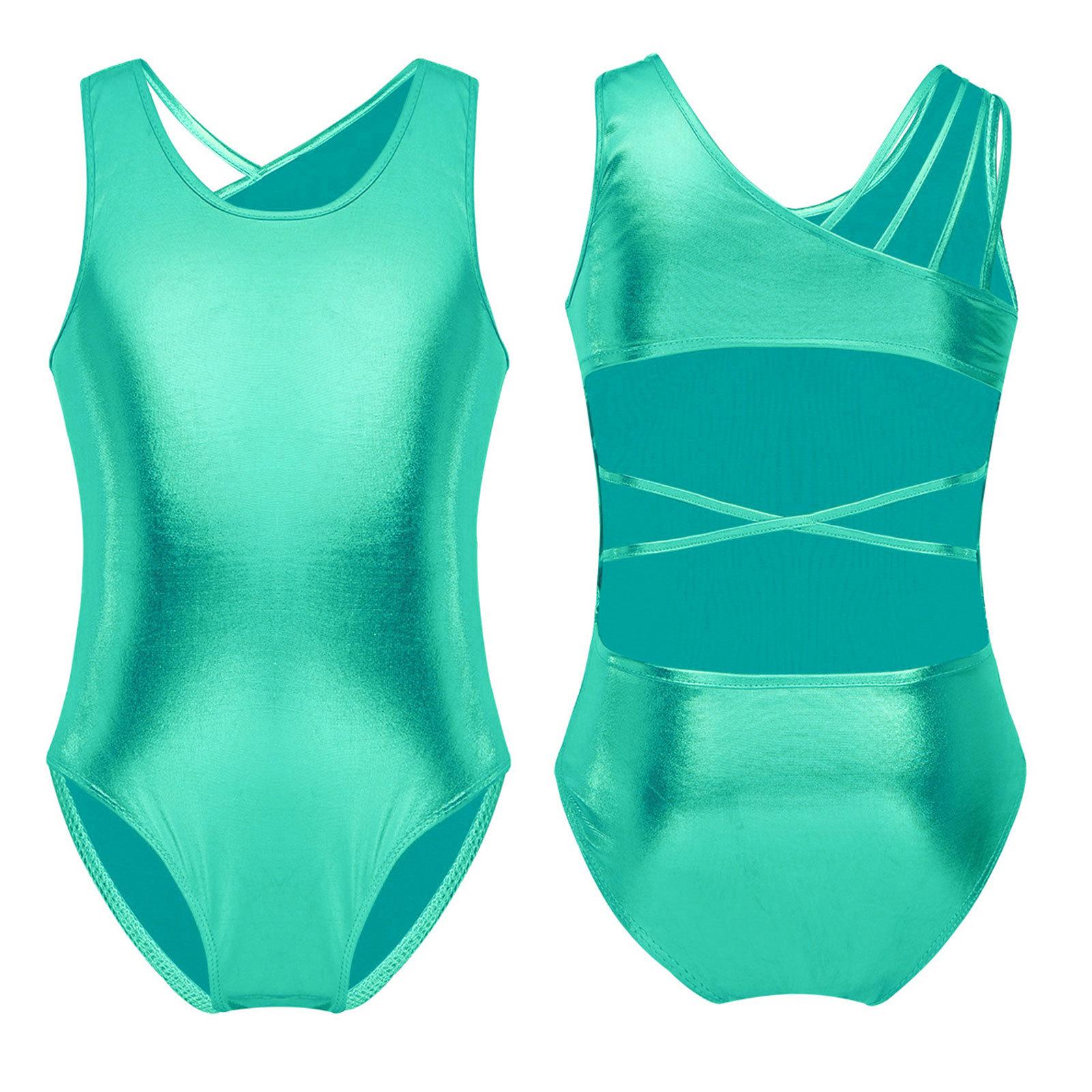 

Костюмы балерины для девочек, танцевальная одежда с открытой спиной и бретелями, одежда для балетных танцев, гимнастическое трико, боди для детей 8-10 Years озеро синий