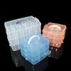 3 Tiers Removable Storage Case Adjustable Compartments Clear Stackable Storage Container with Handle Visible