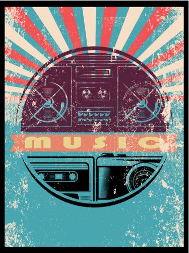 

Metal plaque vintage retro style Music Tapedeck Classic tin door sign Man CaveAluminum 20x30cm（7.8x11.8inch）