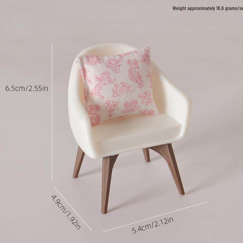 Dollhouse Miniature Throw Pillow for 1/12 Scale Chair or Sofa - Bedroom Scene Accessory