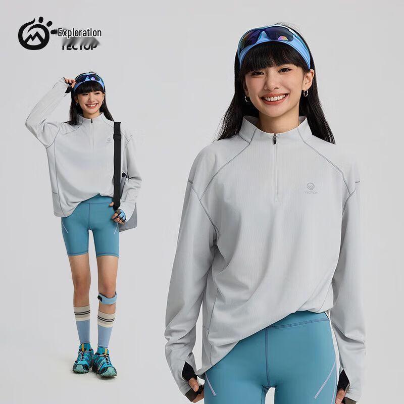 TECTOP Unisex 2025 Long Sleeve Quick-Dry Outdoor Sports T-Shirt XS