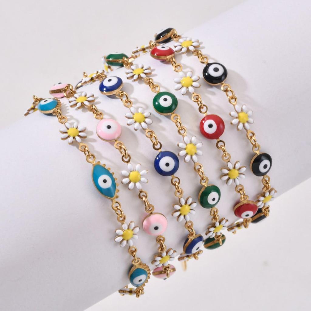 Of Evil Eye Flower Charm Bracelet Eye Bracelet Amulet for Warding Off Evil Warding Off Evil Preventing Energy and Attracting Positive Energy [Magic