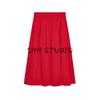 Spring New Women's Clothing French Style Design Minimalist Cotton Blend Pleated A- Line Midi Dress 9479045