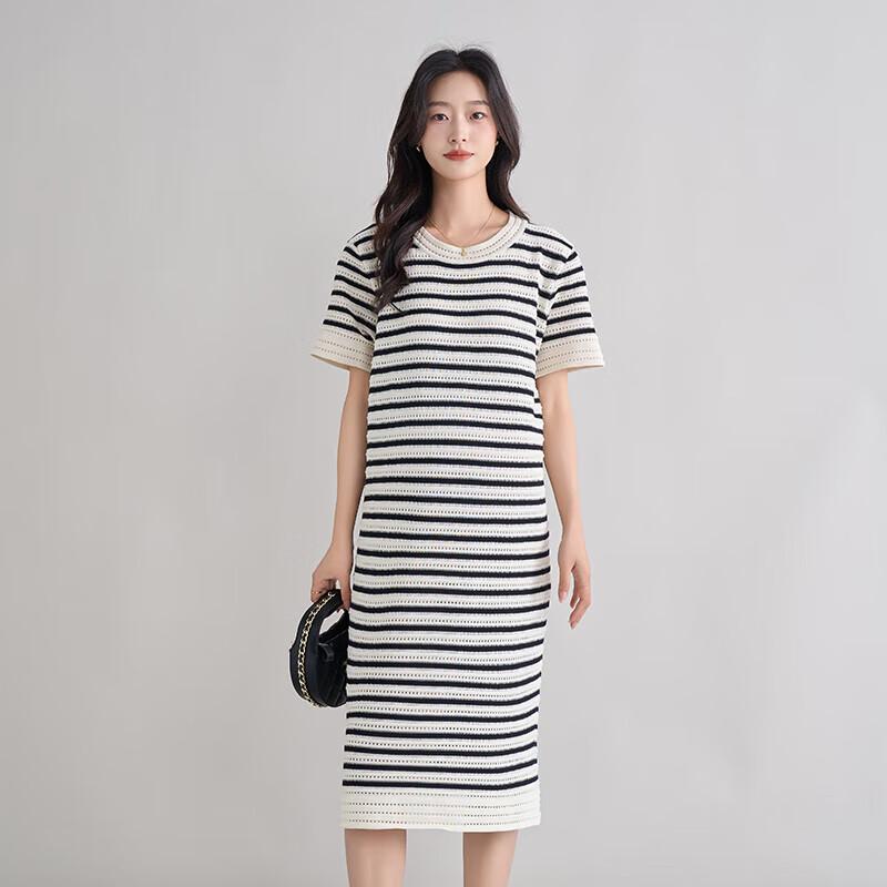 October Mommy Summer Striped Maternity Dress