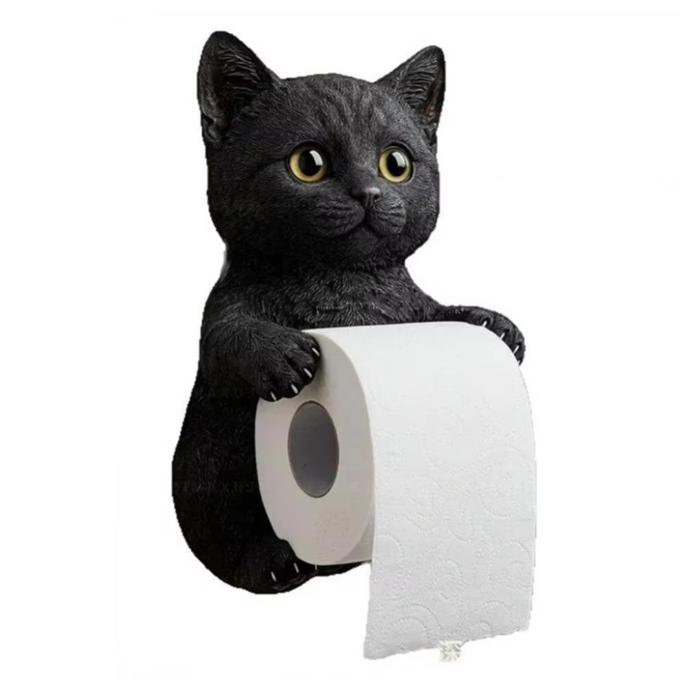 Simple Installation Cat Toilet Paper Holder 3D Cat Shape Hanging Paper Towel Stand  RV Travel