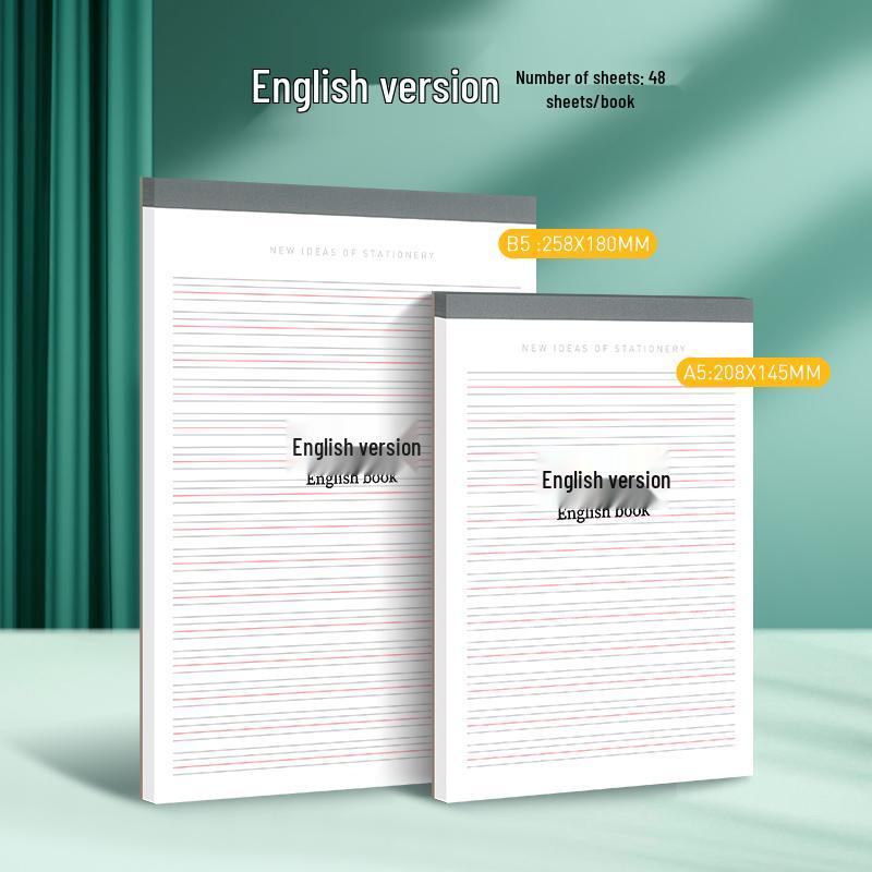 2025 Student Tear-Off Pad: B5 Blank Notebook & A4 Horizontal Line Memo Pad