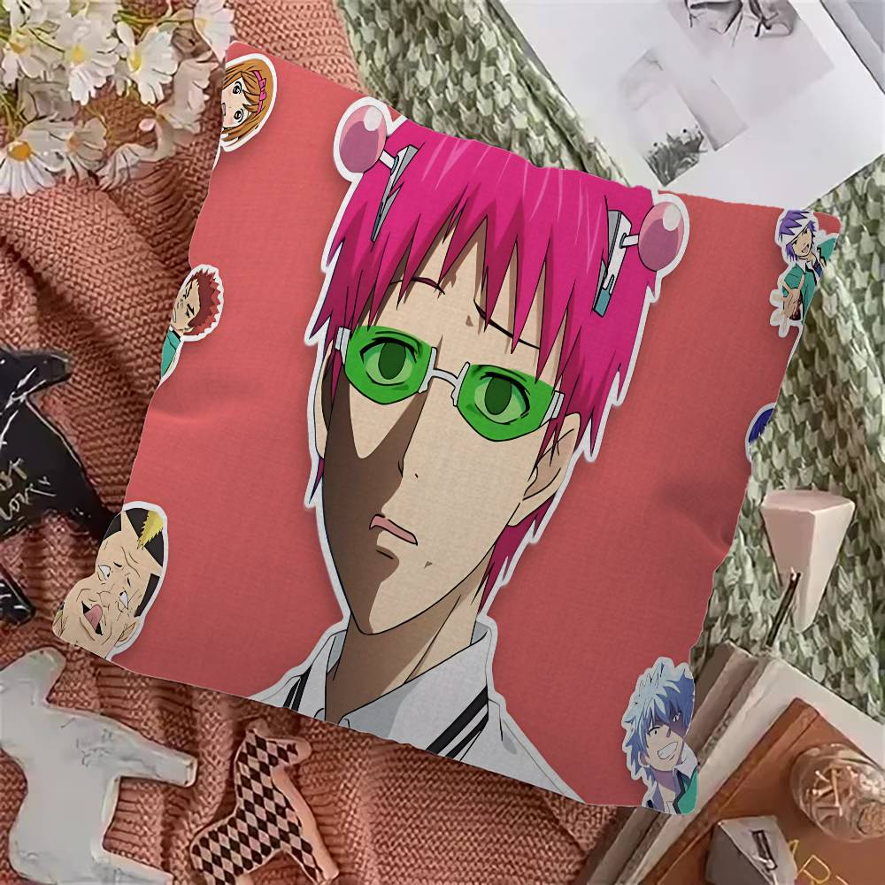 The Disastrous Life Of Saiki K Saiki Kusuo Cushion Polyester Sofa Cushions Decorative Throw Pillows Home Decoration Pillowcover