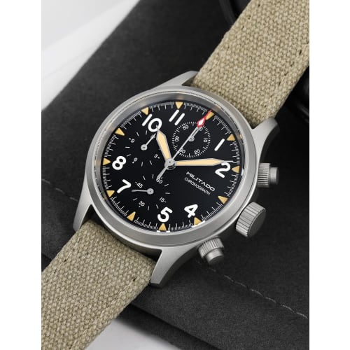 TACTICAL FROG Militado Military Chronograph Watch, 39mm Sapphire Crystal Pilot's Watch VK61, Quartz Movement, Luminous Wristwatch, 100m Water Resistan