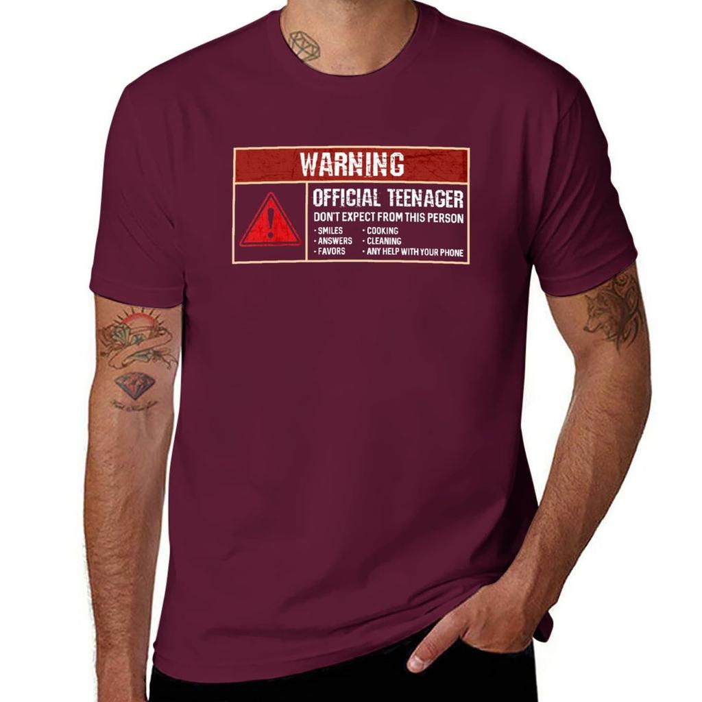 Warning Sign Its Official Teenager Funny Humor 13th Birthday Gifts for teens daughter son turning 13 years old TShirt