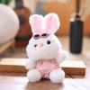 Wear Bunny Clothes Animal Plush Keychain Toy Stuffed Doll Backpack Pendants