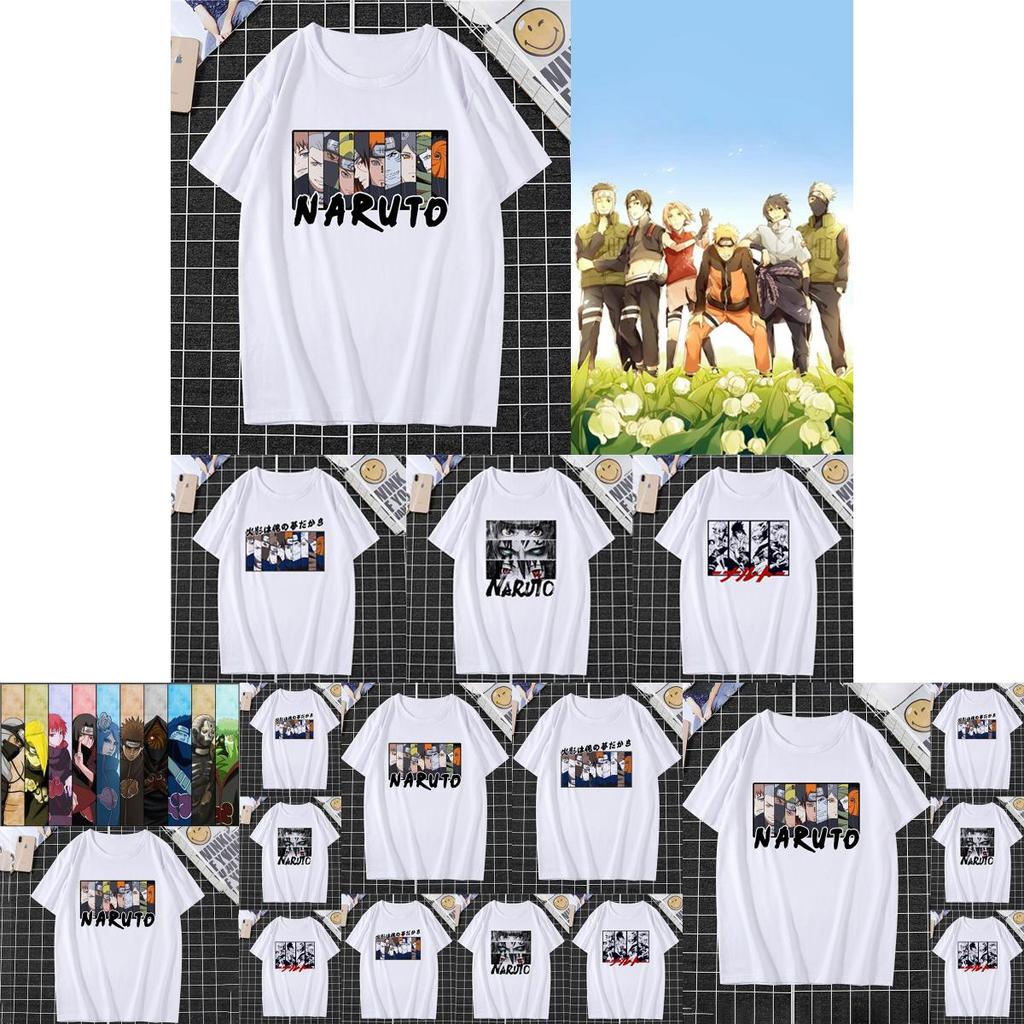 Strip Naruto Anime Unisex White T-shirt With Soft Breathable Material**