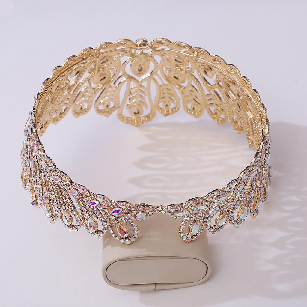 Adult Princess Crown with Rhinestone Simple Style Dazzling Rhinestones Ornaments for Masquerade Ball Banquet Cosplay