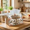 1pc Tissue Box Holder Featuring a Vintage Baroque Carousel Design with Horse And Floral Ornaments In Ivory, Made from Durable Polyester, Perfect for U