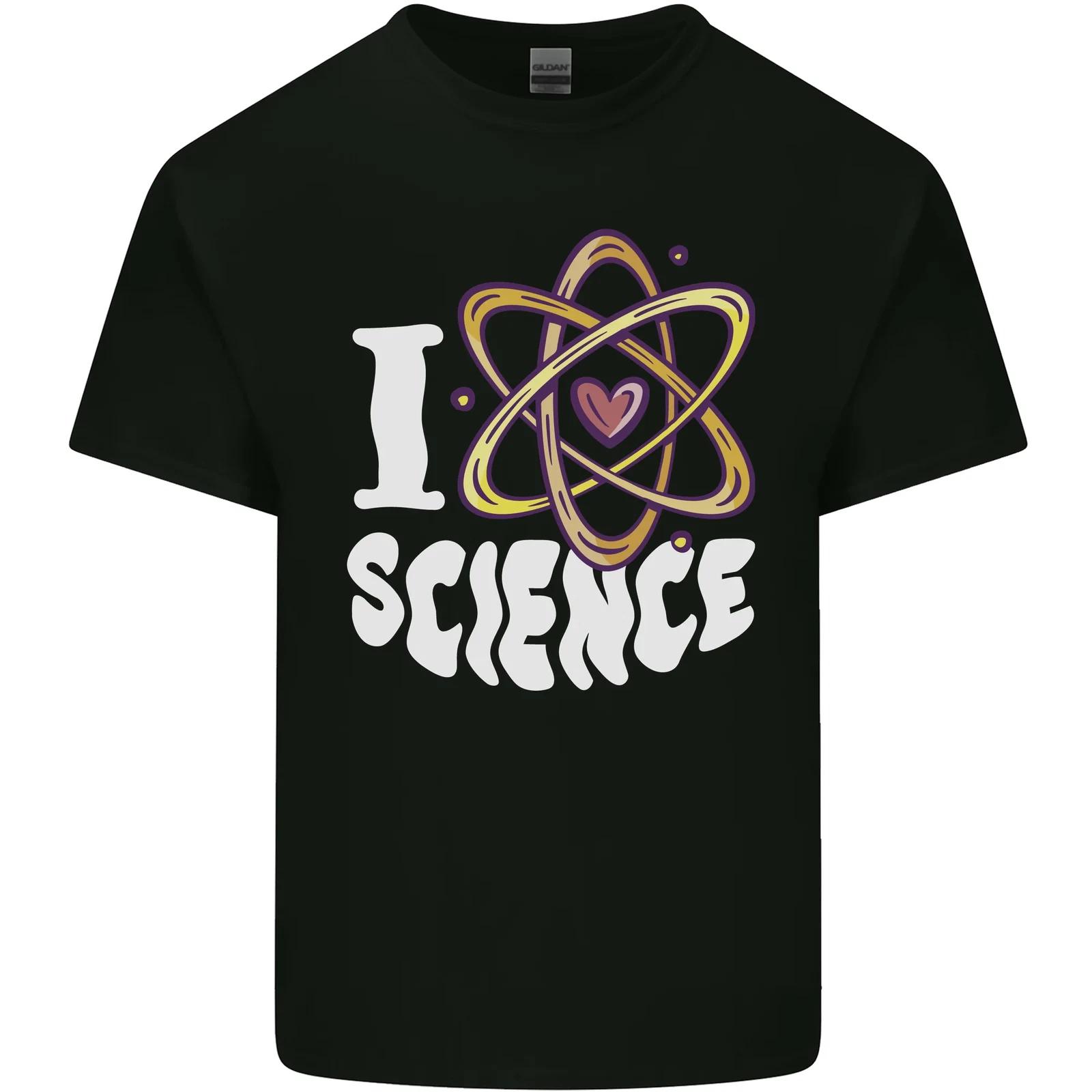I Love Science Physics Chemistry Biology Nerd Kids T-Shirt Childrens L