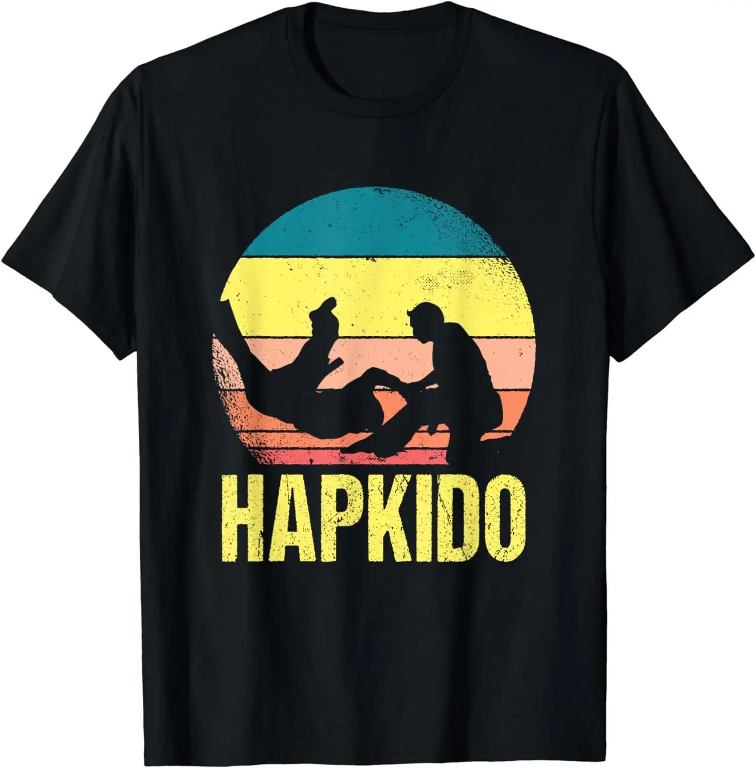 

Ретро Силуэт Хапкидо Любитель Корейских Боевых Искусств Мужская Одежда Винтажная Футболка Ropa Hombre 4XL