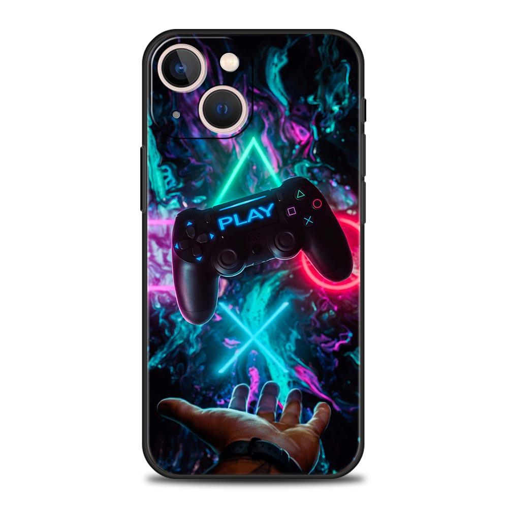Game Controller Graphic Phone Case Cover for iPhone 17 16 15 14 13 12 11 Pro Max 17 Air Plus Shockproof Soft TPU Shell Funda Bag