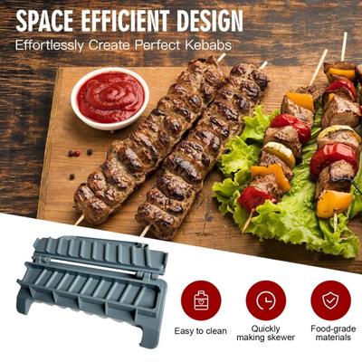 Kabob Skewer Maker Easy To Use Non-Stick BBQ Kebab Tool for Meat Vegetables Hassle-free Cleaning Skewers Mold Box Machine