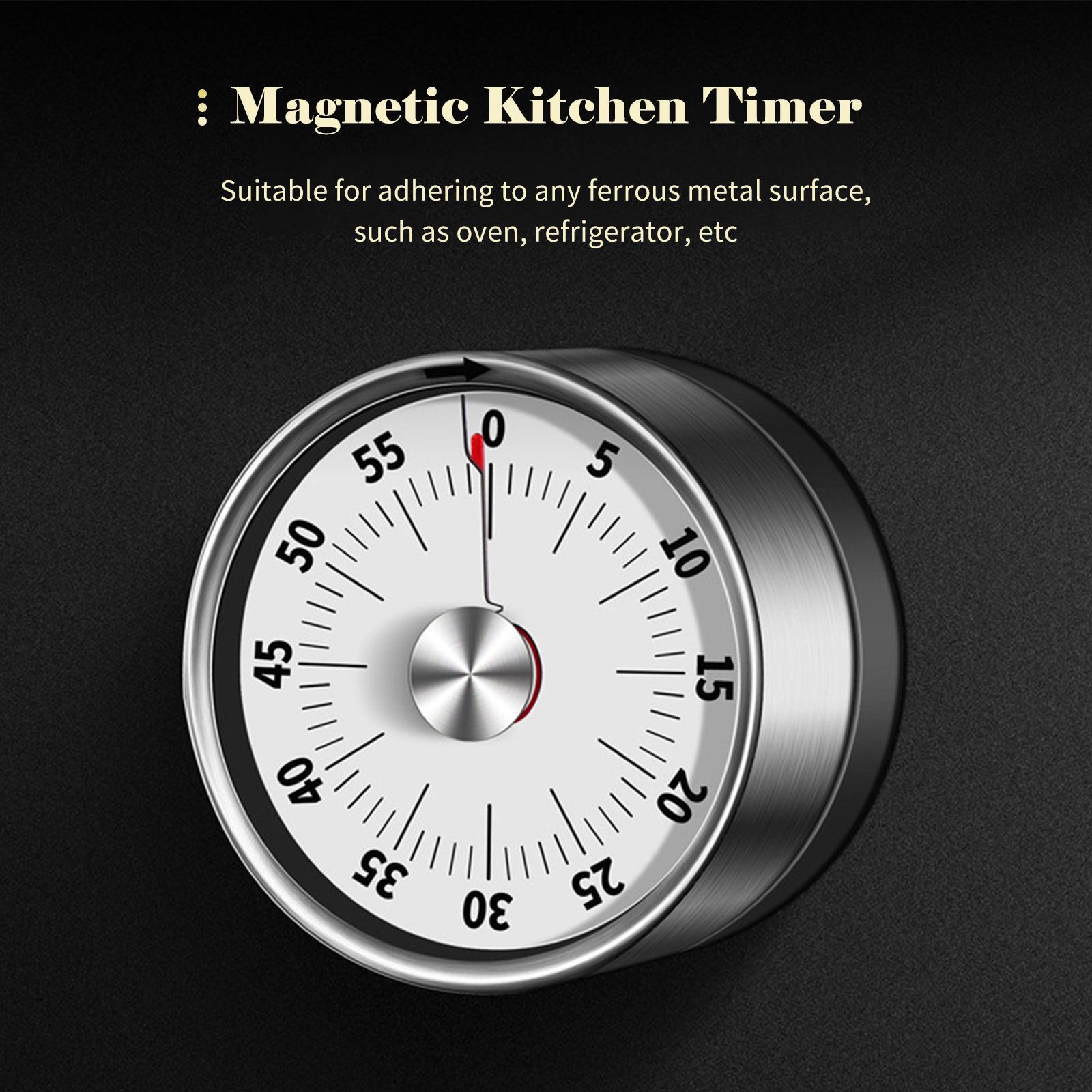 

Kitchen Timer 60min Countdown Mechanical Magnetic Timer No Battery Needed Stainless Steel Countdown Timer for School белый