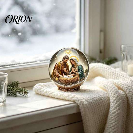 Adorno de Iglú Transparente de Invierno, Bolas de Cristal Navideñas, Figurina de Acrílico 2D, Cabaña, Carrusel, Decoración de Doble Cara, Adornos de Mesa para el Hogar