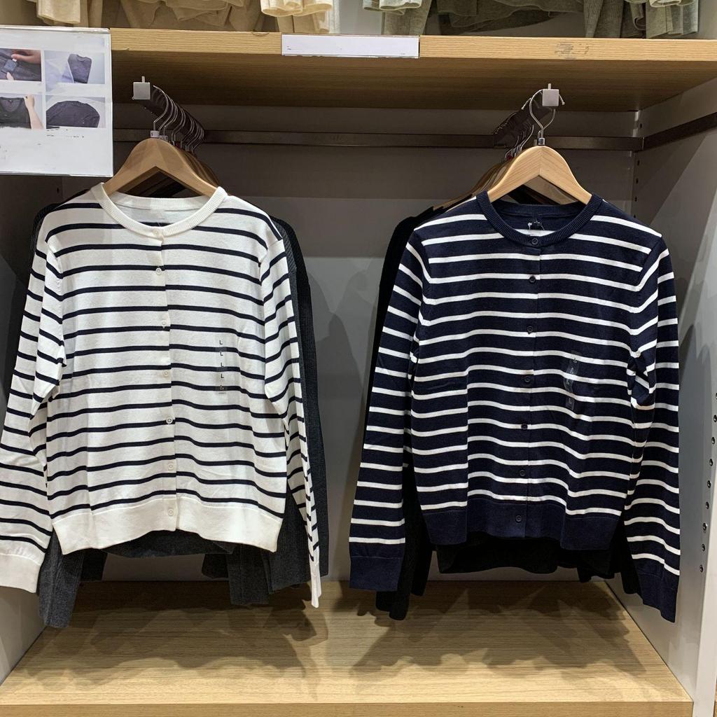 Japanese-Style Women's Spring Modal Cotton Striped Cardigan, Long Sleeve, Round Neck, Machine Washable