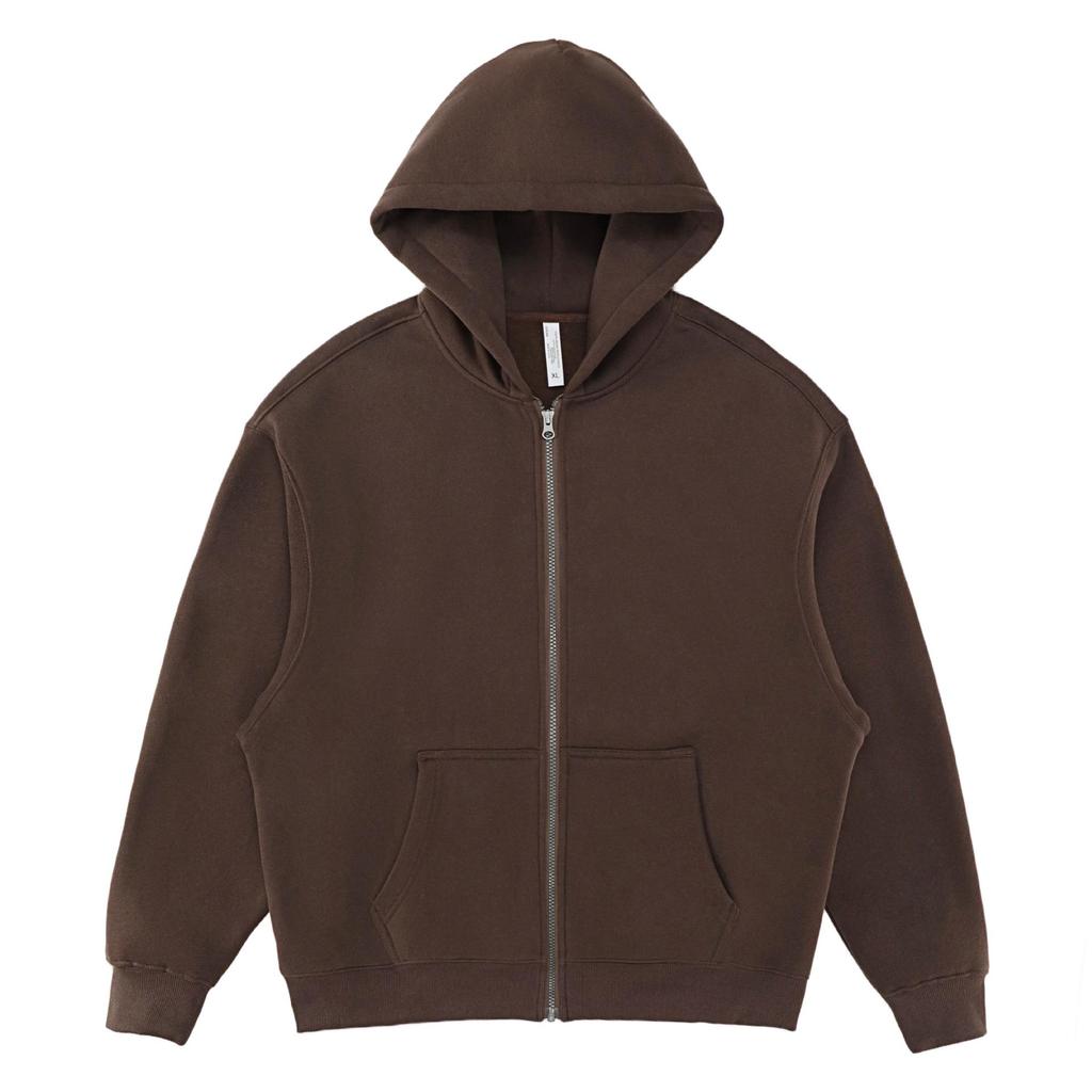 LVLV Custom | American 350g Fleece Brushed Wide-fit Zipper Hoodie with Embroidered Logo and Print Design