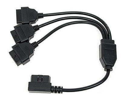 CarAngels Cabo OBD2 Cabo OBD2 3 Ramificações Chicote Acoplador Fêmea Tipo L 50CM