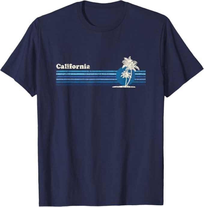 

California T-Shirt Vintage 80s Palm Trees Sunset Tee T-Shirt M