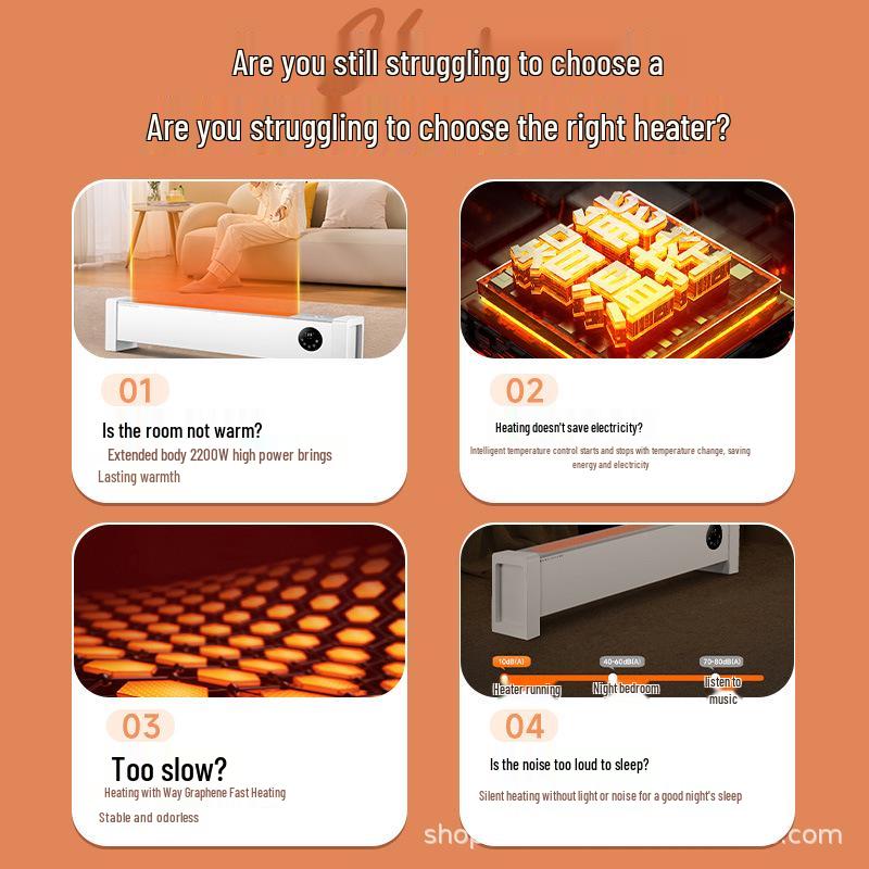 Graphene Kickboard Heater: Energy-Efficient, Dual-Use Electric Heater for Living Room & Bathroom